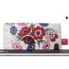 Billetera print flores bordadas