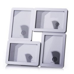 Portafotos múltiple 4 fotos plata29 x 29 x 2 cm