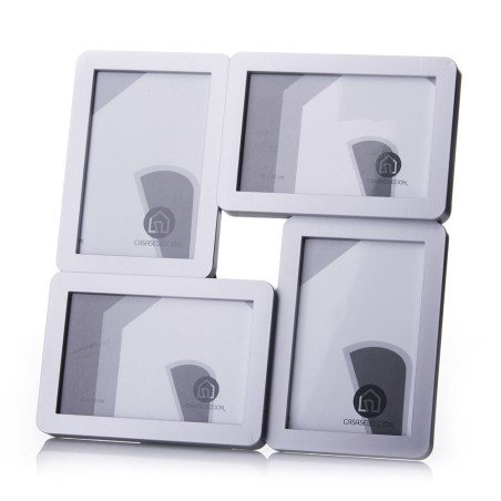 Portafotos múltiple 4 fotos plata29 x 29 x 2 cm