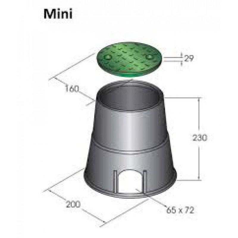 Pe arqueta riego circular 20.0x16.0x24.0 cm