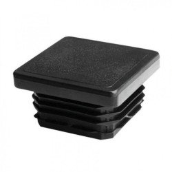 Contera cuadrada interior 30x30 mm estriada negro