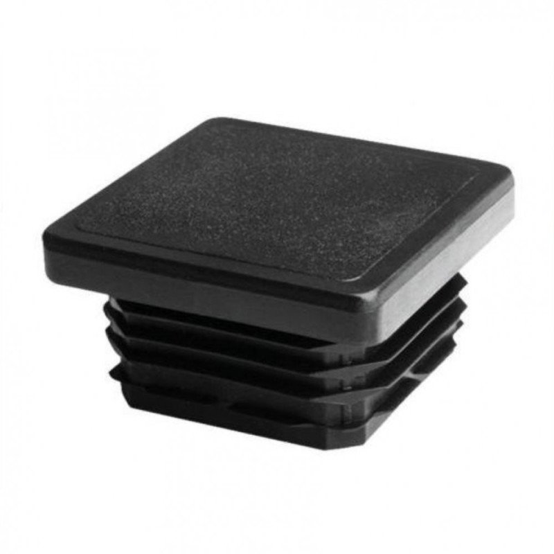 Contera cuadrada interior 30x30 mm estriada negro