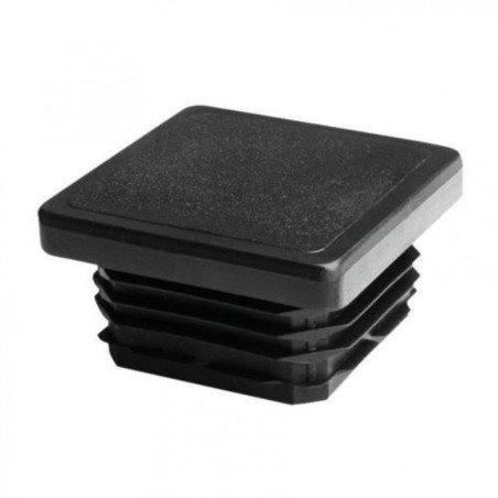 Contera cuadrada interior 30x30 mm estriada negro