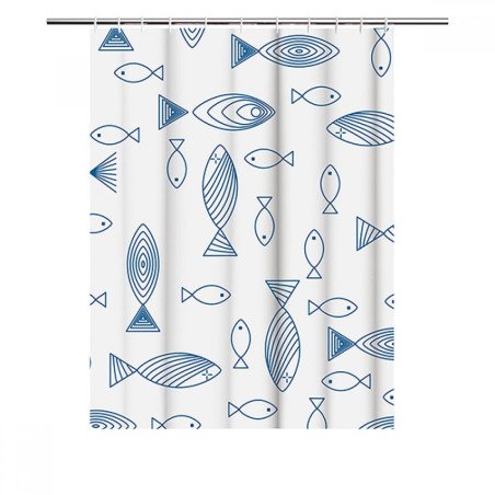 Cortina baño -180x180cm- peces