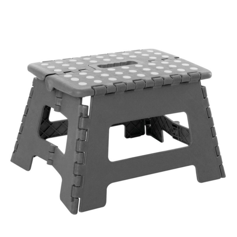 Taburete plegable 35x27.5x22cm gris