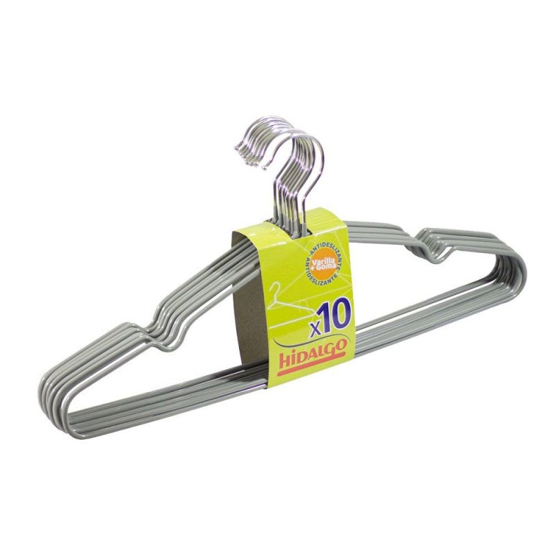 Percha ropa varilla con goma -10uds-