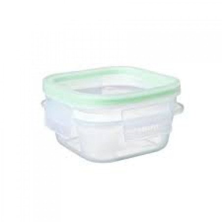 Taper cuadrado 0.3lt click clack transp.-verde tatay