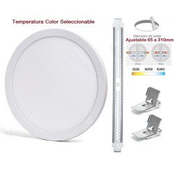 Downlight led superficie redondo 18w corte ajustable atmoss 3cct 3000k/4000k/6500k