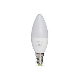 Lampara led e14 / 5.5w vela luz calida 3000k ecolux