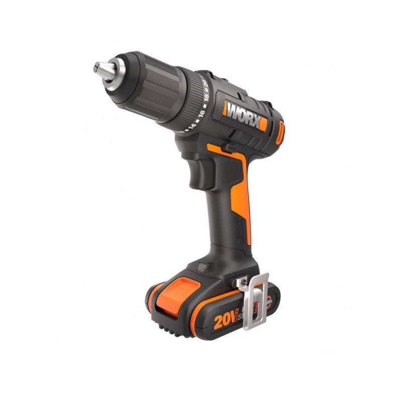 Taladro atornillador inalámbrico worx wx108 20v 2.0a li-ion 2 baterias