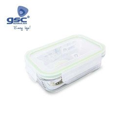Taper rectangular de cristal hermetico 400ml