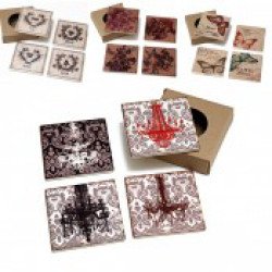 Conj. 4 posavasos baldosin 10x10 cm.