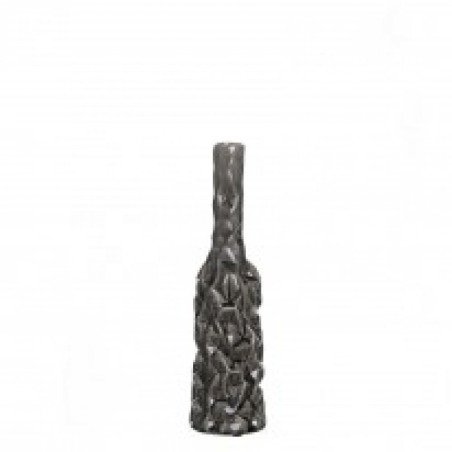 Jarrón gris cerámica decoración 9,50 x 9,50 x 36,50 cm