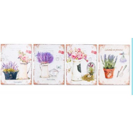 Cuadro metal 25x33 lavanda macetas 4mod