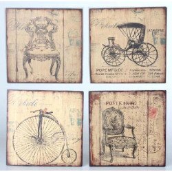 Cuadro metal vintage 25x25