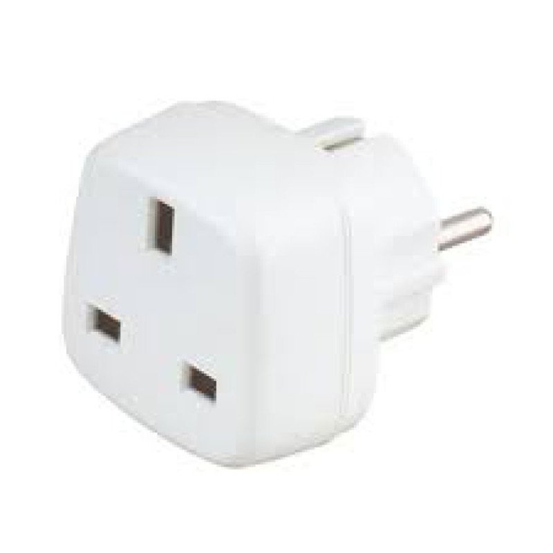 Clavija adaptador reino unido a europea 13a 250v max. 2200w
