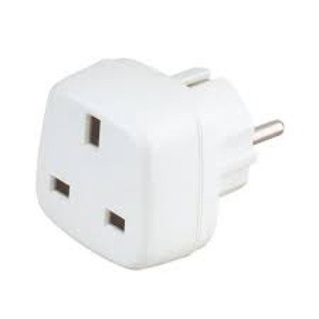 Clavija adaptador reino unido a europea 13a 250v max. 2200w