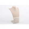 Busto collares madera/textil 23x16x37 cm