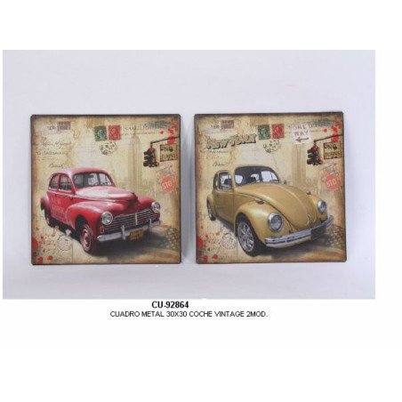 Cuadro metal 30x30 coche vintage 2mod.