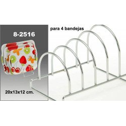 Porta bandejas cromado 4 depar