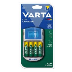 Cargador varta lcd charger para pilas aa y aaa -con pilas-