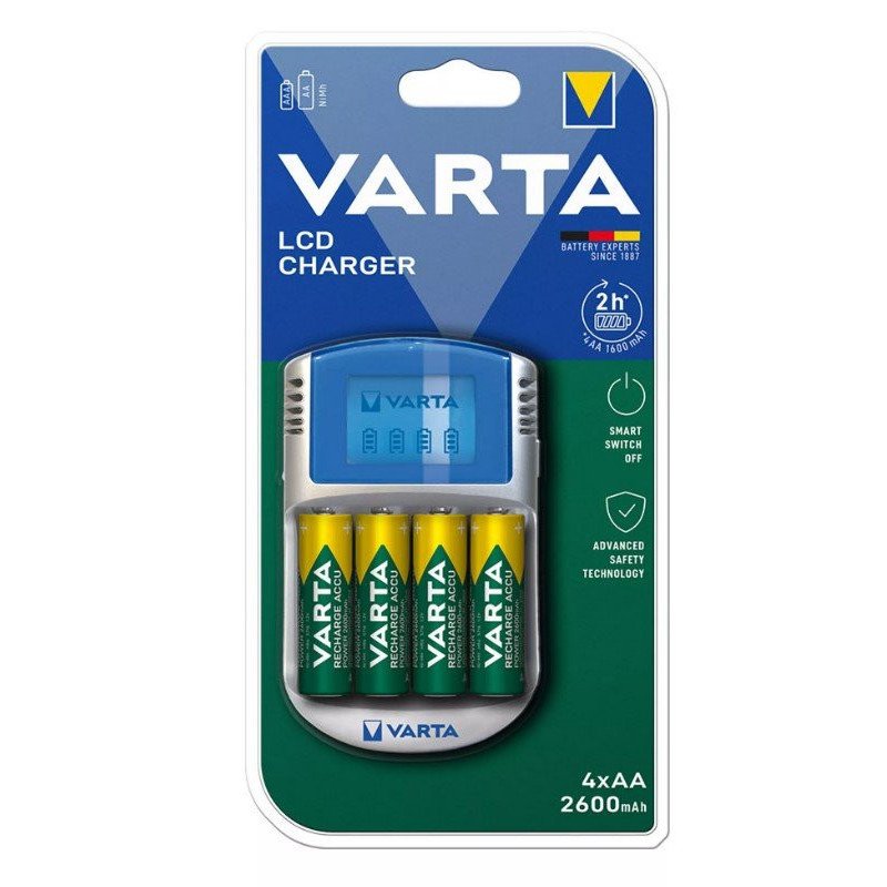 Cargador varta lcd charger para pilas aa y aaa -con pilas-