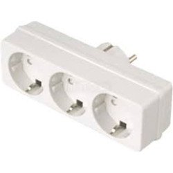 Base enchufable triple e.schuko / s.schukos