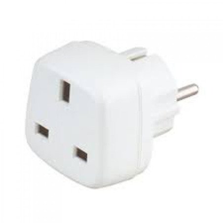 Clavija adaptador reino unido a europea 13a 250v max. 2200w