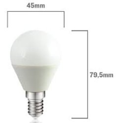 Lampara led e14 / 5.0w esferica luz calida 3000k