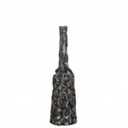 Jarrón gris cerámica decoración 12,50 x 12,50 x 44,50 cm