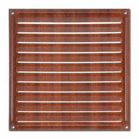 Rejilla de ventilacion 18x18 cm 19 aberturas madera oscura