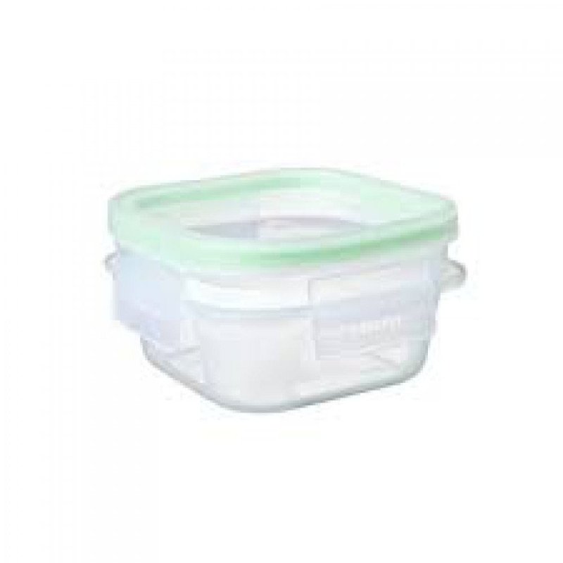 Taper cuadrado 0.3lt click clack transp.-verde tatay