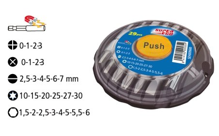Juego puntas atornillar 1/4 -29 piezas- super-ego