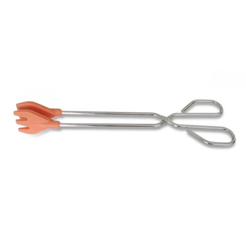 Tenacilla cocina palas anchas silicona/inox -naranja-