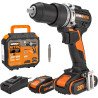 Taladro percutor worx wx352 -2bat 20v 2ah + cargador- brushless