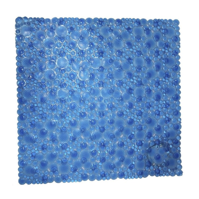 Alfombrilla ducha antideslizante 51x51cm -azul-