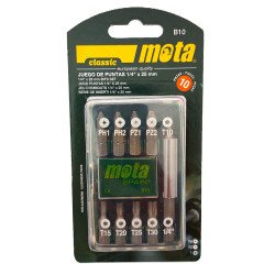 Juego puntas 1/4" x 25mm -10 pzas.-