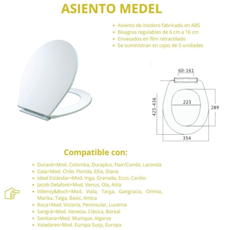 Tapa inodoro mod. medel -blanco-