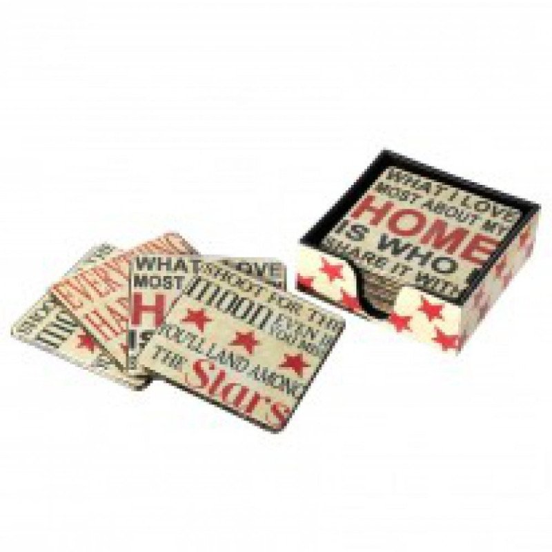S/6 posavasos letras multicolor pvc 12,50 x 4 x
