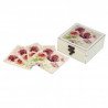 Juego 4 posavasos flores malva cerámica 12 x 13 x