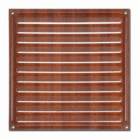 Rejilla de ventilacion 18x18 cm 19 aberturas madera oscura