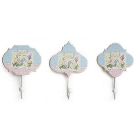 Perchero madera metal 13x20x6 1colg azul 3mod