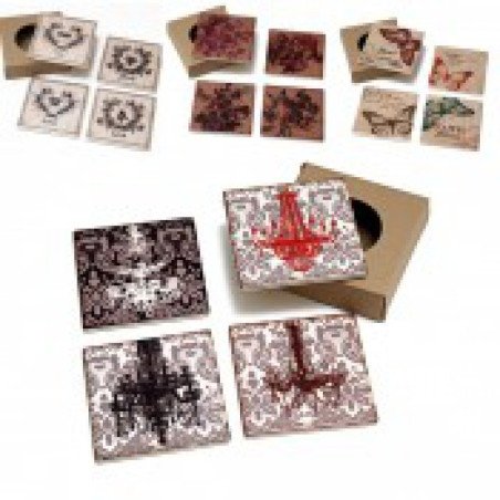 Conj. 4 posavasos baldosin 10x10 cm.