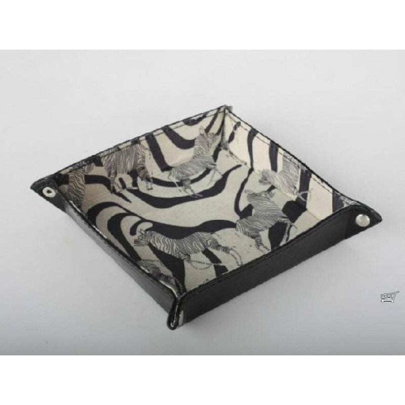 Bandeja vaciabolsillos pu 16x16x3 negro cebra