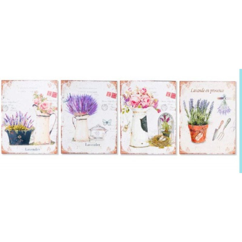 Cuadro metal 25x33 lavanda macetas 4mod