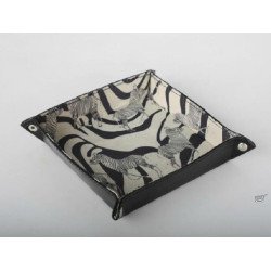 Bandeja vaciabolsillos pu 16x16x3 negro cebra