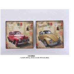 Cuadro metal 30x30 coche vintage 2mod.