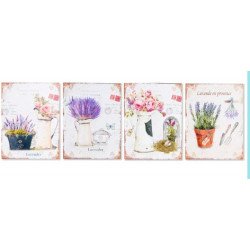 Cuadro metal 25x33 lavanda macetas 4mod