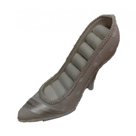 Zapato anillero madera/textil 20x6x15 cm