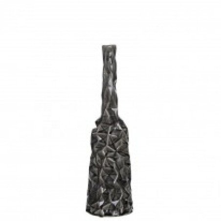 Jarrón gris cerámica decoración 12,50 x 12,50 x 44,50 cm